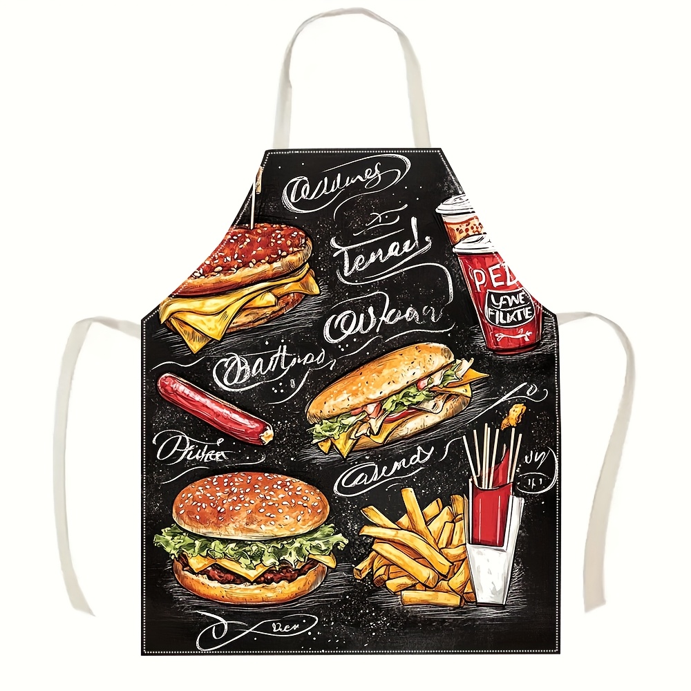 Home Cooking Fast Foods - 1 Stück Schwarze Tafel-Schürze für Fast