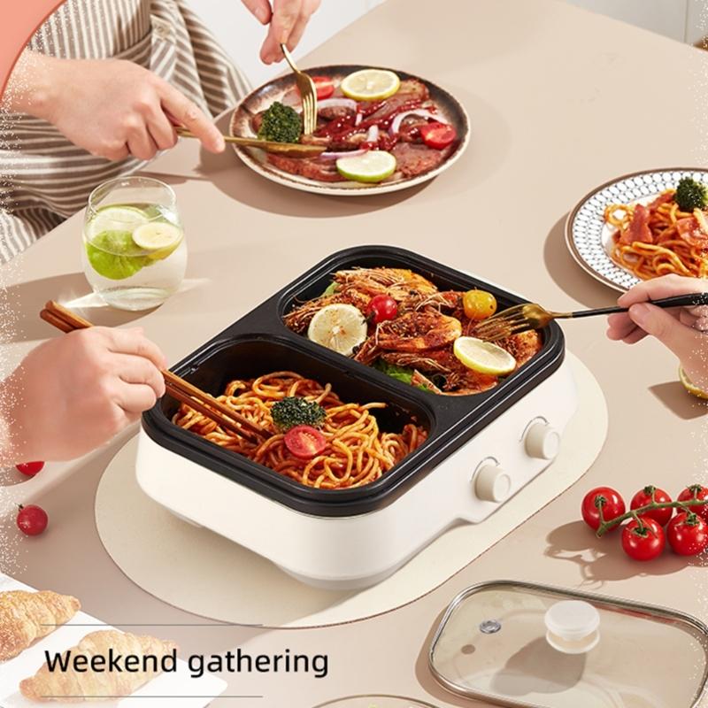Home Cooking Meal - D0AB Küchenwerkzeug 2-in-1-Grillkocher mit einstellbarer Temperaturregelung