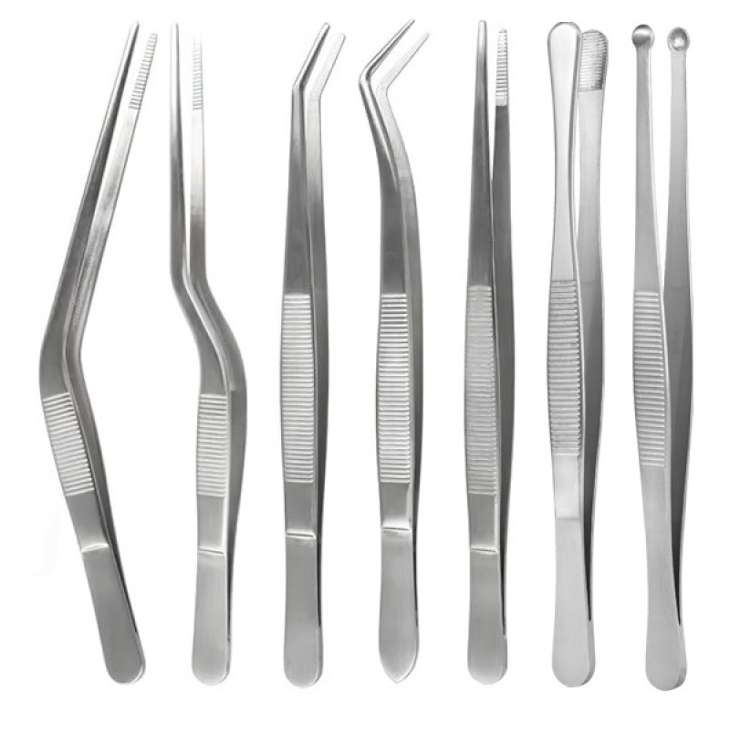 Home Cooking Utensil Set - Edelstahl-Plattierzangen-Set für Profi-Köche, Feine Gastronomie-Präsentationszangen für