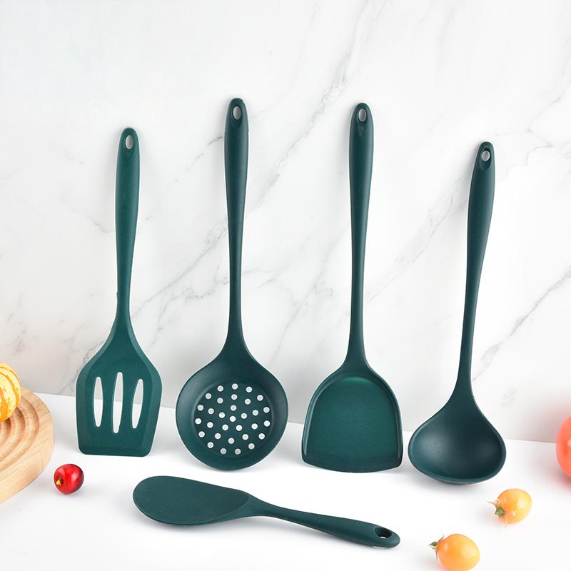 Home Cooking Utensil Set - 5-teiliges Küchenutensilien-Set aus lebensmittelechtem Silikon, hitzebeständig,
