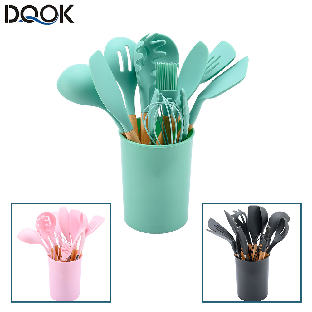 Home Cooking Utensil Set - Silikon Geschirr Kochutensilien Set Antihaft-Kochgeschirr Spachtel