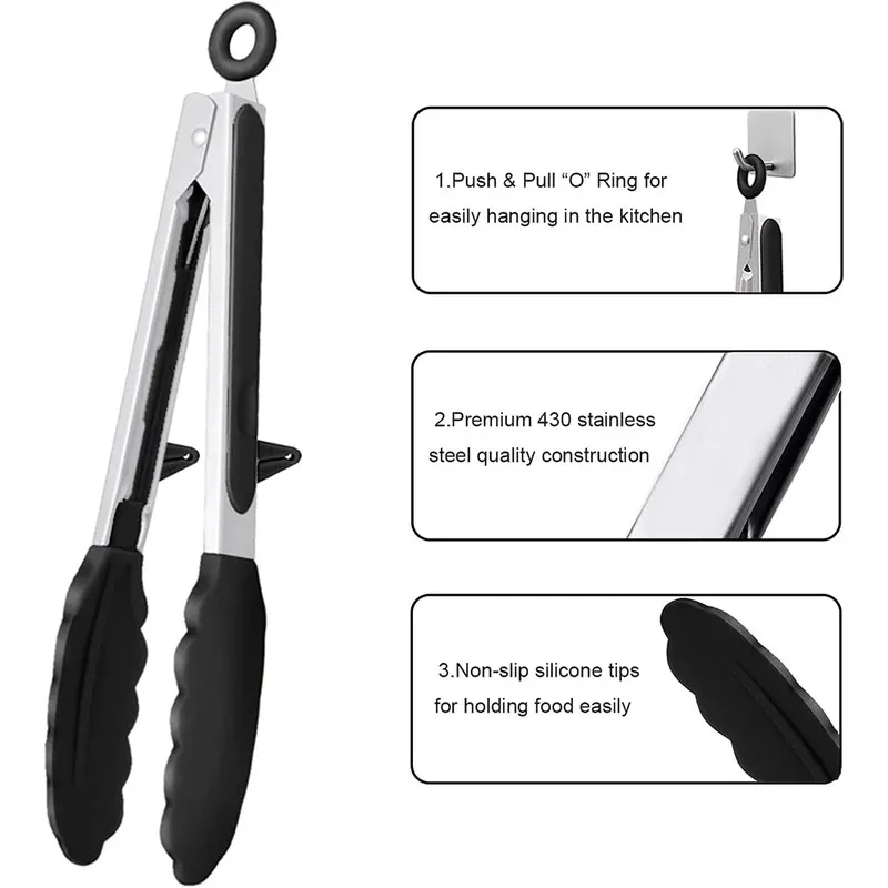 3-teiliges Silikon-Küchenzange – Home Cooking Utensil Set Bewertung und Preis